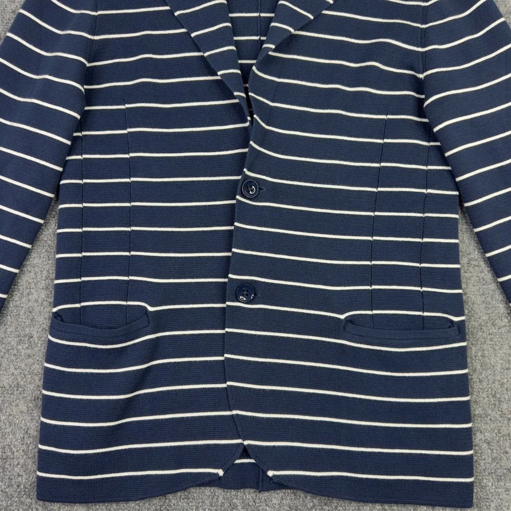 Jack & Jones Blazer‎ Mens S Blue White Stripe Knit Slim Preppy Minimalist Career